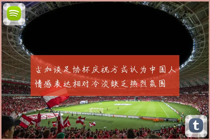 古加谈足协杯庆祝方式认为中国人情感表达相对冷淡缺乏热烈氛围